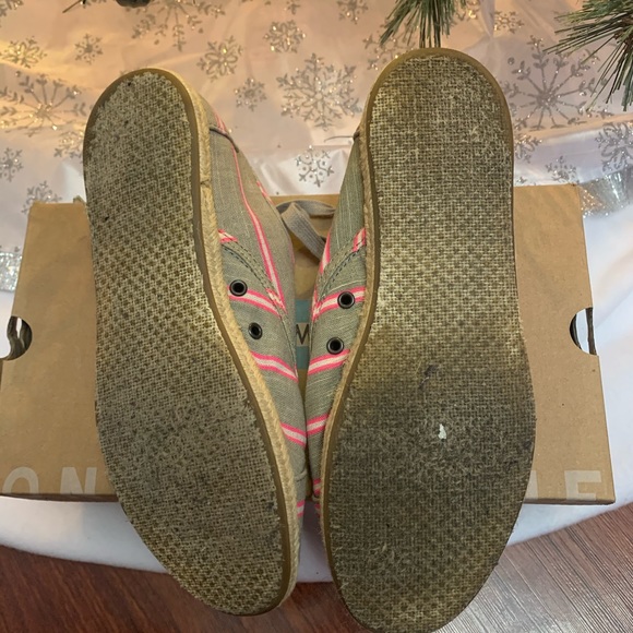 Toms Cordones Pink Washed Stripe Rope, Size 7 1/2 - Picture 3 of 6